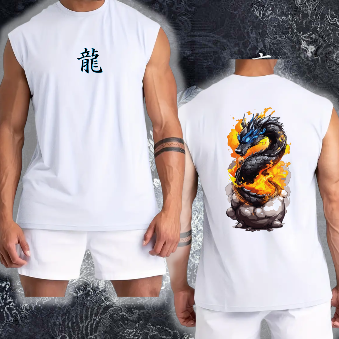 Camiseta Dragon Mitologico Sin Mangas Tela Fria Premium