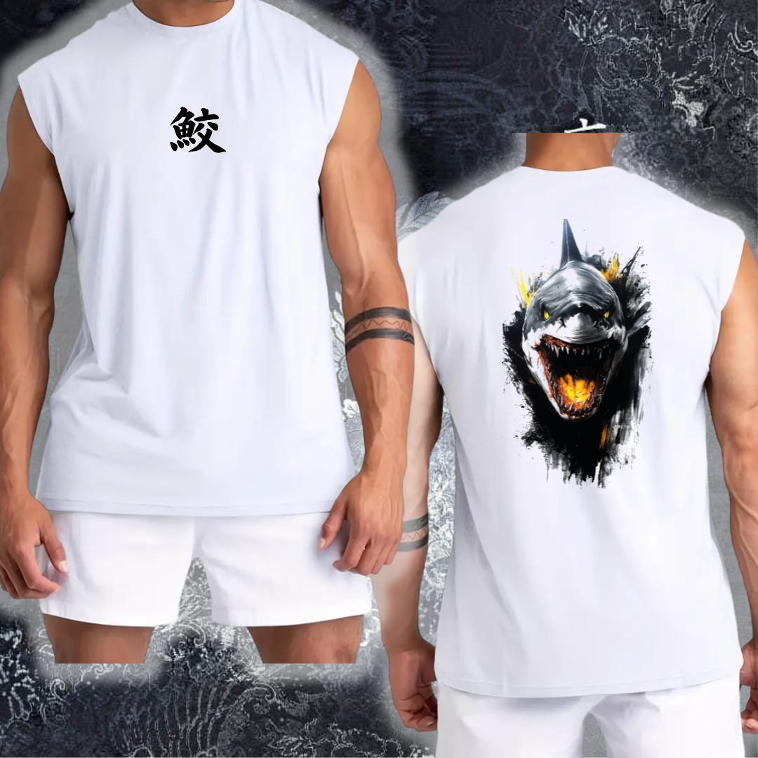 Camiseta Tiburon Mitologico Sin Mangas Tela Fria Premium