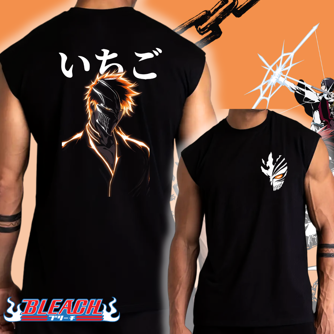 Camiseta Sin Mangas Neon Anime Tela Premium