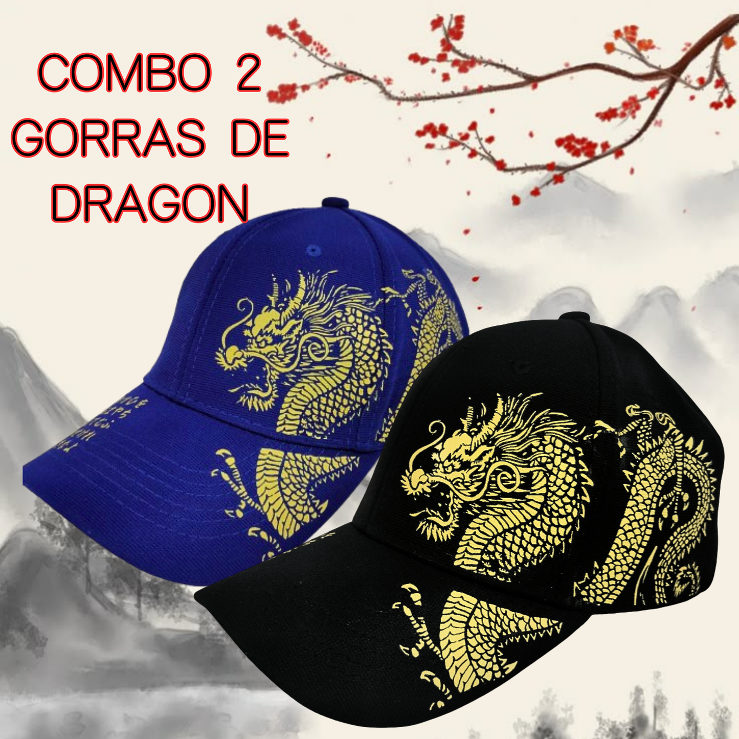 2 GORRAS DE DRAGÓN ORIENTAL- PODER, ESTILO Y ACTITUD EN TU CABEZA 🔥🐉
