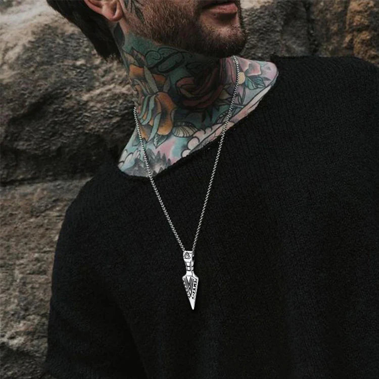 Collar Vikingo punta de lanza + CAJA DE REGALO LUJO