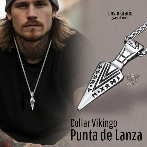 Collar Vikingo punta de lanza + CAJA DE REGALO LUJO