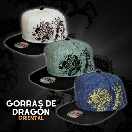 GORRA DE DRAGÓN ORIENTAL VISERA PLANA PREMIUM